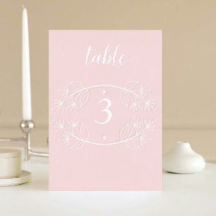 Elegante rosa Kalligrafie Hochzeit Folie Tischzahl Einladungspostkarte