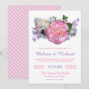 Elegante rosa Kamelien-Blumen-Hochzeitseinladung Einladung