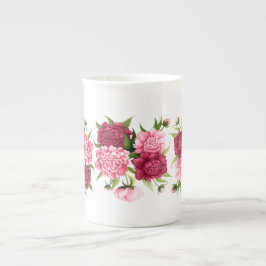 Elegante rosa Kamelien-Knochen-China-Tasse Porzellantasse