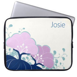 Elegante rosa Kamelien Name hinzufügen Laptopschutzhülle