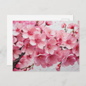 Elegante rosa Kirschblossom-Blume Postkarte (Vorne/Hinten)