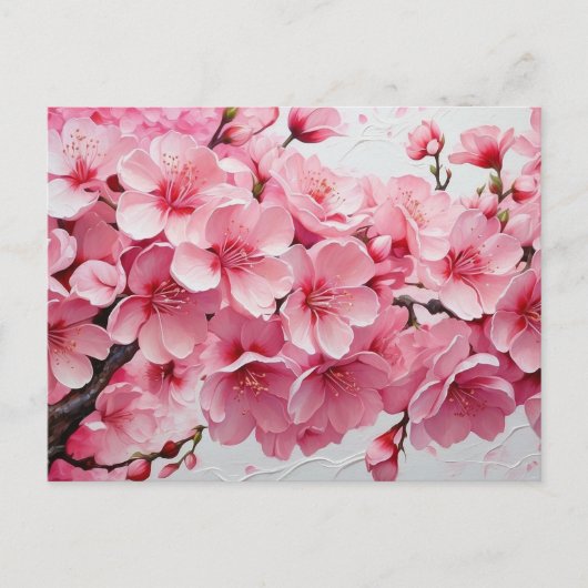 Elegante rosa Kirschblossom-Blume Postkarte (Vorderseite)