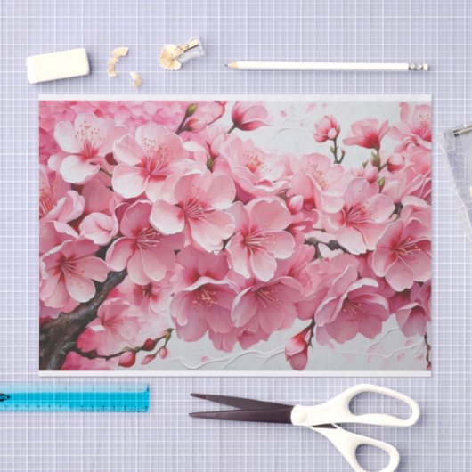 Elegante rosa Kirschblossom-Blume Seidenpapier (Handwerk)