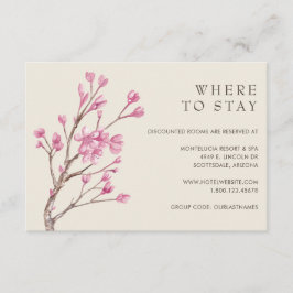Elegante rosa Kirschblossom Hochzeitsunterkünfte Begleitkarte