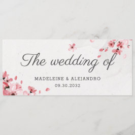 Elegante rosa Kirschblüte die Hochzeit von Menükarte