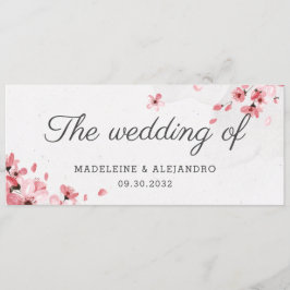 Elegante rosa Kirschblüte die Hochzeit von Menükarte