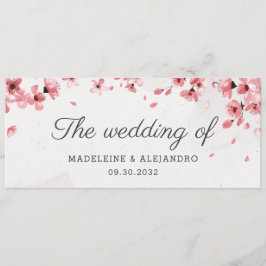 Elegante rosa Kirschblüte die Hochzeit von Menükarte