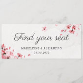 Elegante Rosa Kirschblüte finden Ihren Platz Menükarte (Rückseite)