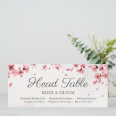 Elegante Rosa Kirschblüte finden Sie Ihre Sitzkart Menükarte (Stehend Vorderseite)