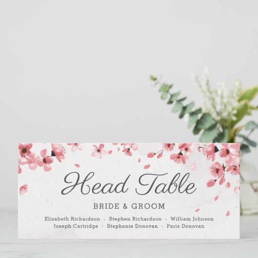 Elegante Rosa Kirschblüte finden Sie Ihre Sitzkart Menükarte (Stehend Vorderseite)