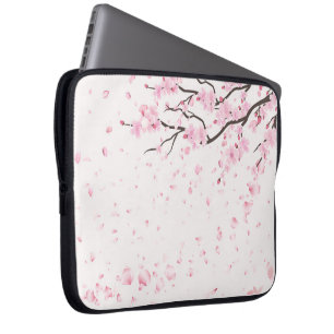 Elegante rosa Kirschblüten-Blumen-Laptop-Hülle Laptopschutzhülle