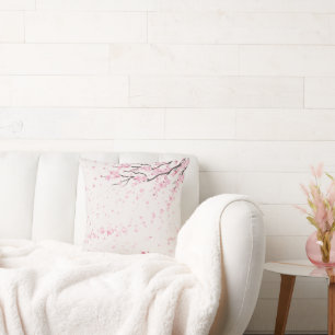 Elegante rosa Kirschblüten-Blumen-Wurfkissen Kissen