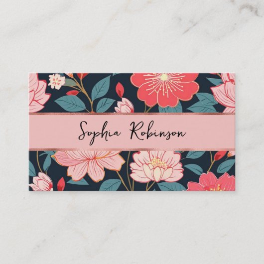 Elegante rosa Kirschblüten Business Card Rabattkarte (Vorderseite)