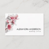 Elegante rosa Kirschblüten Moderne Minimal Visitenkarte (Vorderseite)