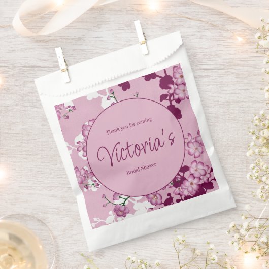 Elegante rosa Kirschblüten Nachmittagstee Geschenktütchen (Ausgeschnitten)