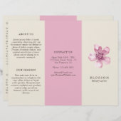 Elegante rosa Kirsche Blossom Salon Trifold Brosch (Vorne/Hinten)