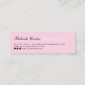 Elegante rosa klassische Typografie, moderne Monog Mini Visitenkarte (Rückseite)