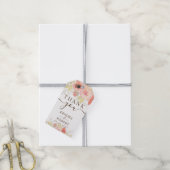 Elegante Rosa Korallen Rose Gold Blätter Blumenhoc Geschenkanhänger (Mit Garn)