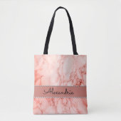 Elegante rosa Korallenmarble Tasche (Vorderseite)