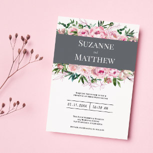 Elegante Rosa Korallenpest Hochzeit im Sommer Einladung