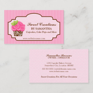 Elegante rosa Kuchen-Bäckerei Visitenkarte