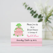 Elegante rosa Kuchen Bridal Dusche Einladung (Stehend Vorderseite)