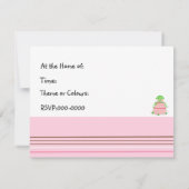 Elegante rosa Kuchen Bridal Dusche Einladung (Rückseite)