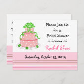 Elegante rosa Kuchen Bridal Dusche Einladung (Vorne/Hinten)