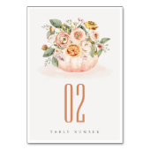 Elegante Rosa Kürbis Wasserfarbe Tischnummer (Rückseite)