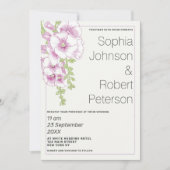 Elegante rosa Lavendelblütenhochzeit Einladung (Vorderseite)