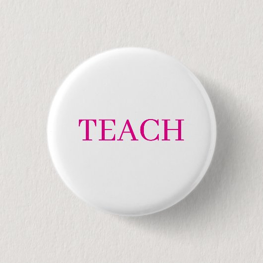 Elegante rosa Lehrerin Lehrerin Pin Button (Vorderseite)