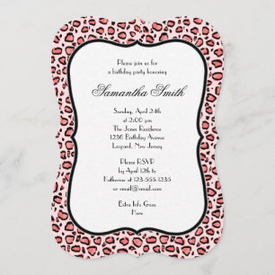 Elegante Rosa Leopard Animal Print Geburtstagspart Einladung