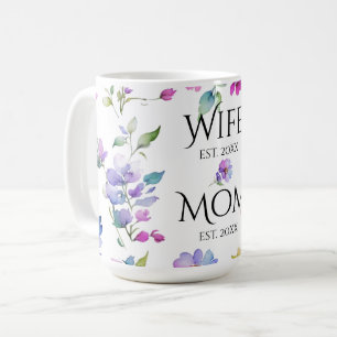 Elegante rosa lila Aquarellfarben Wildblumen Mama Kaffeetasse