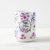 Elegante rosa lila Aquarellfarben Wildblumen Mama Kaffeetasse (Mittel)