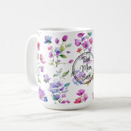 Elegante rosa lila Aquarellfarben Wildblumen Mama Kaffeetasse