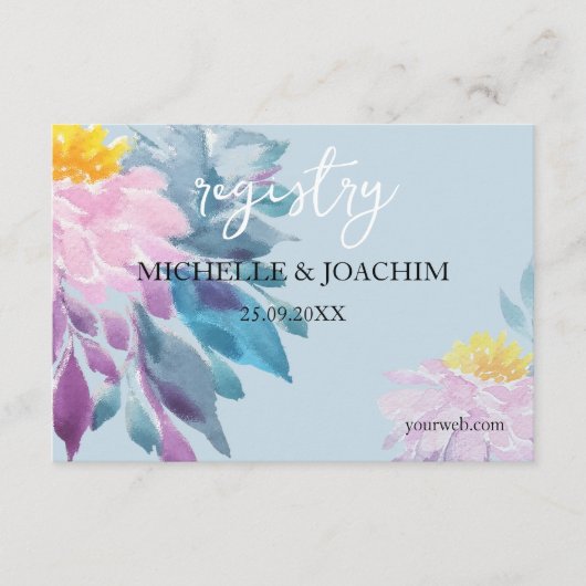 Elegante Rosa Lila Blau Dahlia Begleitkarte (Vorderseite)