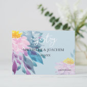 Elegante Rosa Lila Blau Dahlia Begleitkarte (Stehend Vorderseite)