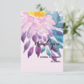 Elegante Rosa Lila Blau Dahlia Dankeskarte (Stehend Vorderseite)