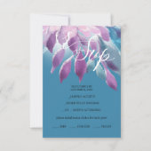 Elegante Rosa Lila Blau Dahlia RSVP Karte (Vorderseite)