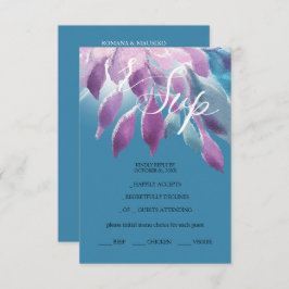 Elegante Rosa Lila Blau Dahlia RSVP Karte