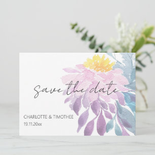 Elegante Rosa Lila Blau Dahlia Save The Date