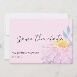 Elegante Rosa Lila Blau Dahlia Save The Date