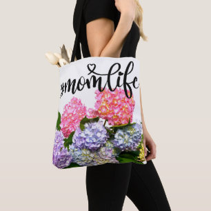 Elegante, rosa, lila blaue Blüten Blumenhydrangeas Tasche
