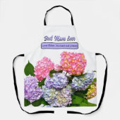 Elegante, rosa, lila-blaue Blütenblätter Hydrangea Schürze (Vorderseite)