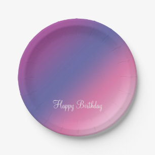 elegante rosa lila blaue ombre Steigung bunt Pappteller