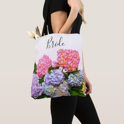 Elegante rosa lila bläuliche Blumenbouquet Bride Tasche (Von Nahem)
