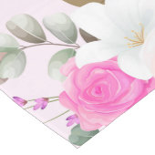 Elegante rosa lila Blume Mittelgroßer Tischläufer (Ecke)