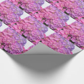 Elegante, rosa, lila Blumendörfchen Hydrangeas Geschenkpapier (Ecke)