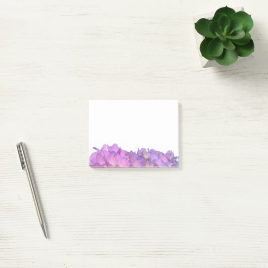 Elegante, rosa, lila Blumendörfchen Hydrangeas Post-it Klebezettel (Büro)