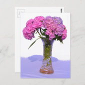Elegante, rosa, lila Blumendörfchen Hydrangeas Postkarte (Vorne/Hinten)